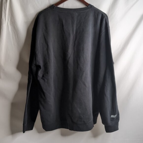 Grizzly Grip Tape Men's Black Crewneck Pullover Graphic Logo Spellout, Size XL - Picture 2 of 7